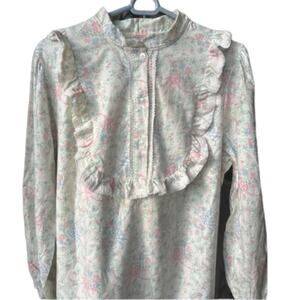 NWT Vintage Cotton Nights floral double brushed flannel nightgown size large